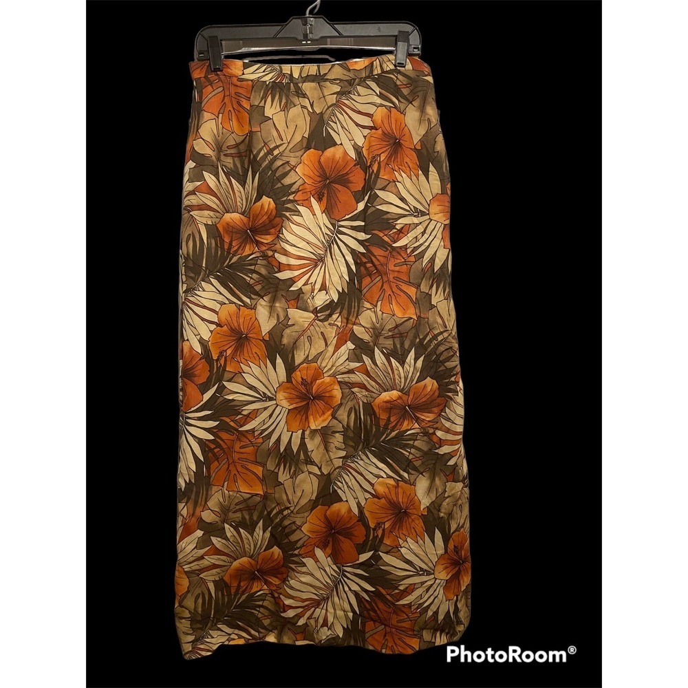 Conrad C size 10 linen rayon long tropical skirt new maxi
